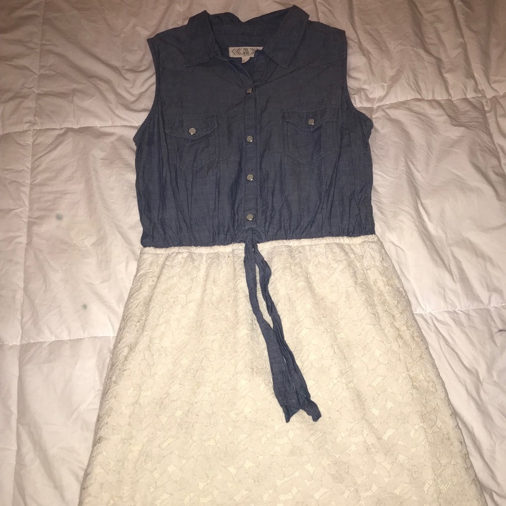 cute blue and white dress